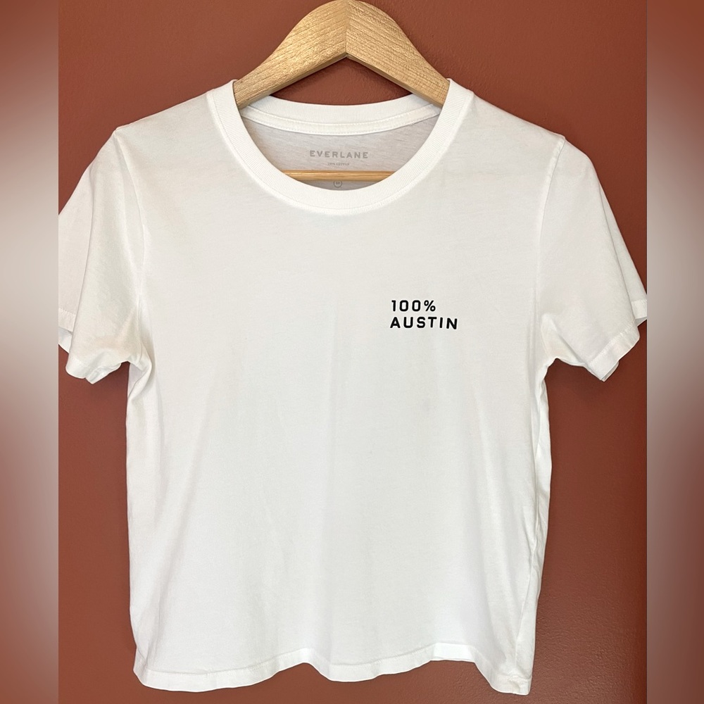 Everlane “100% Austin” white T-Shirt. Size XS.